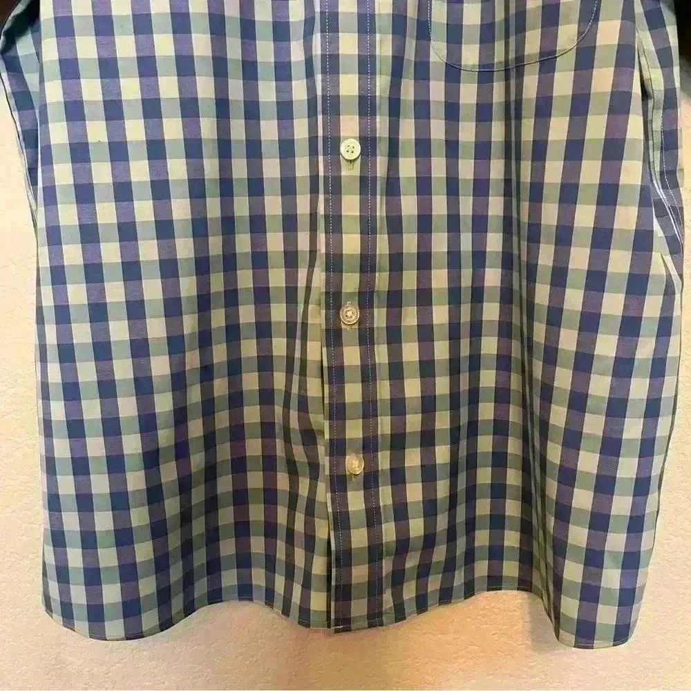 Orvis Blue Green Check Plaid Short Sleeve Button Down Shirt Size Large - Picture 6 of 15